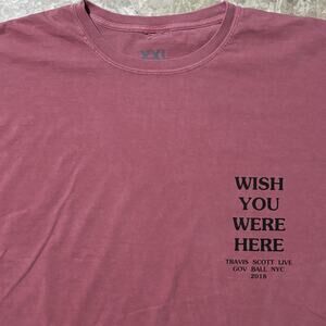 Travis Scott Shirt Mens 2XL Pink Astroworld Wish You Were Here Gov Ball 2018 NYC